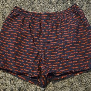 GAP Women's Black and Red Love Print Shorts